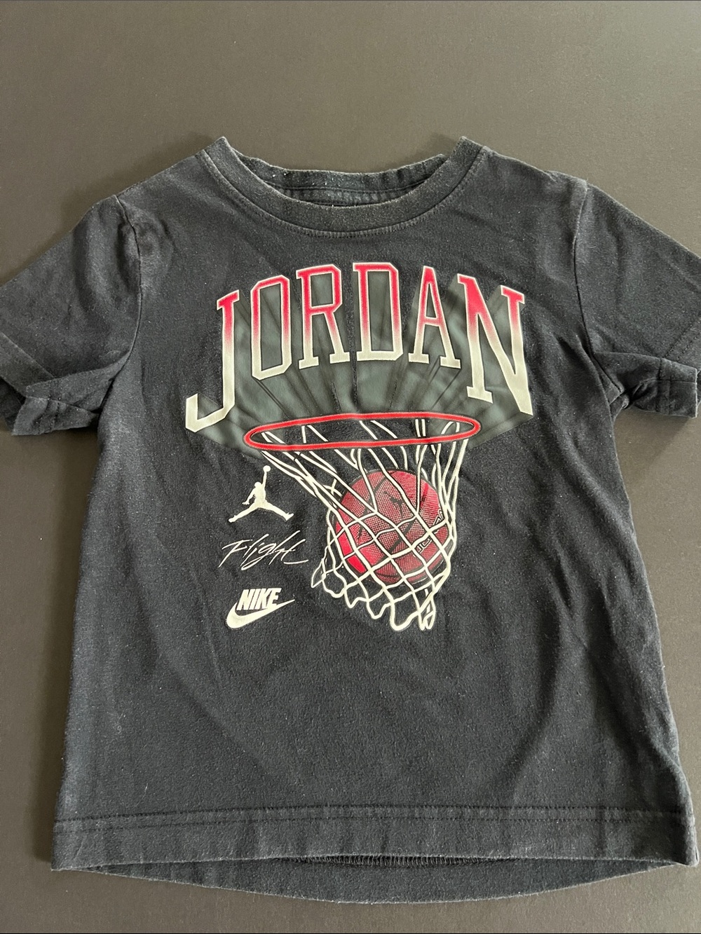 Nike Black Jordan Graphic Basketball Tee with Red Accents